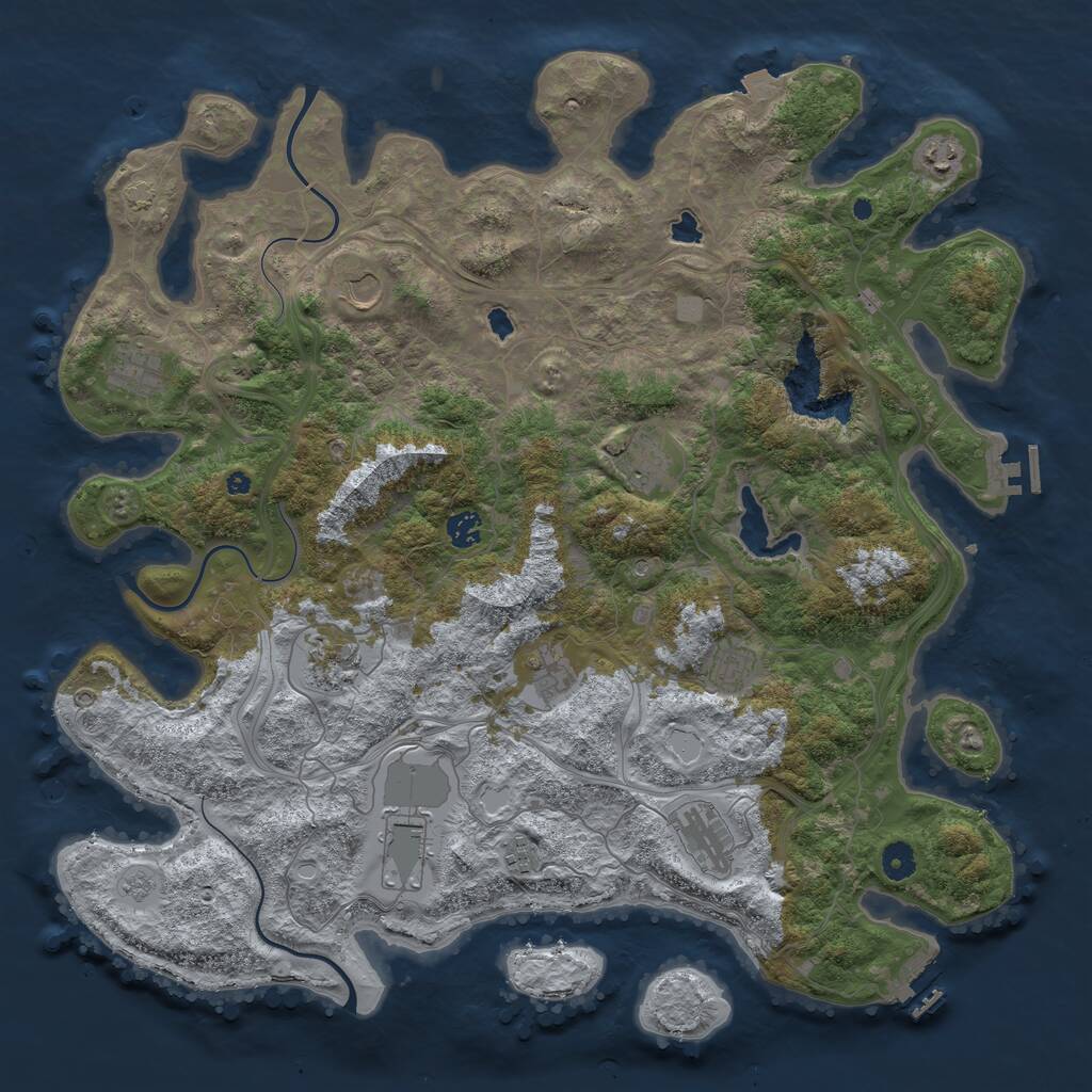 Rust Map: Procedural Map, Size: 4500, Seed: 677, 17 Monuments