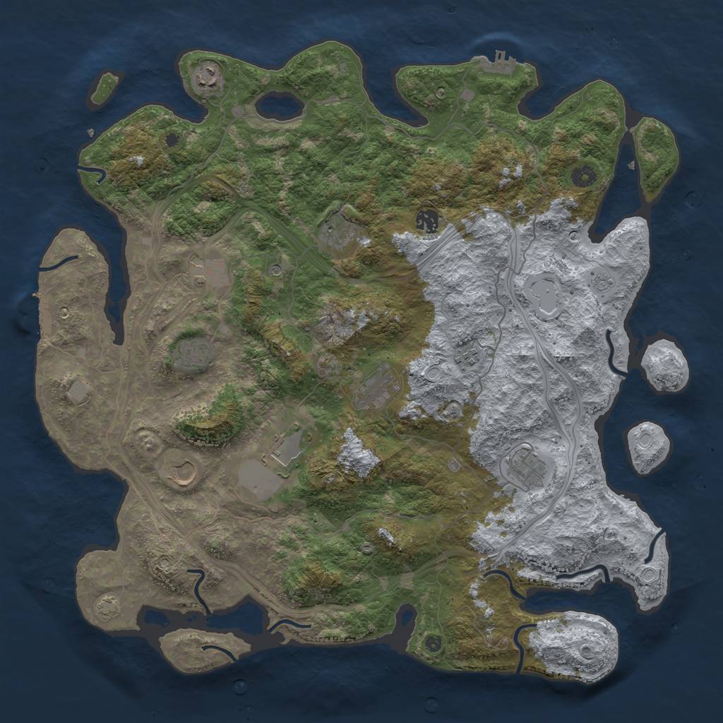Rust Map: Procedural Map, Size: 4500, Seed: 2021080796, 18 Monuments