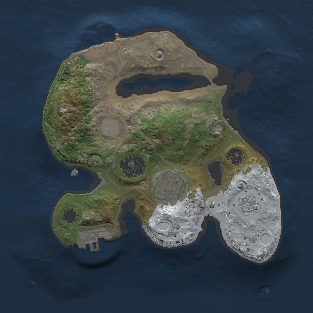 Rust Map: Procedural Map, Size: 2000, Seed: 15486, 9 Monuments