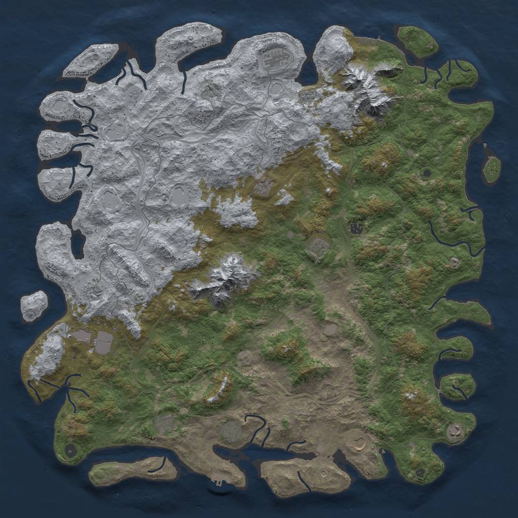 Rust Map: Procedural Map, Size: 6000, Seed: 513389959, 20 Monuments
