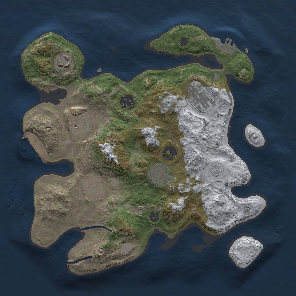Rust Map: Procedural Map, Size: 3000, Seed: 789526420, 14 Monuments