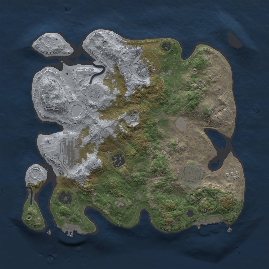 Rust Map: Procedural Map, Size: 3000, Seed: 513456, 14 Monuments