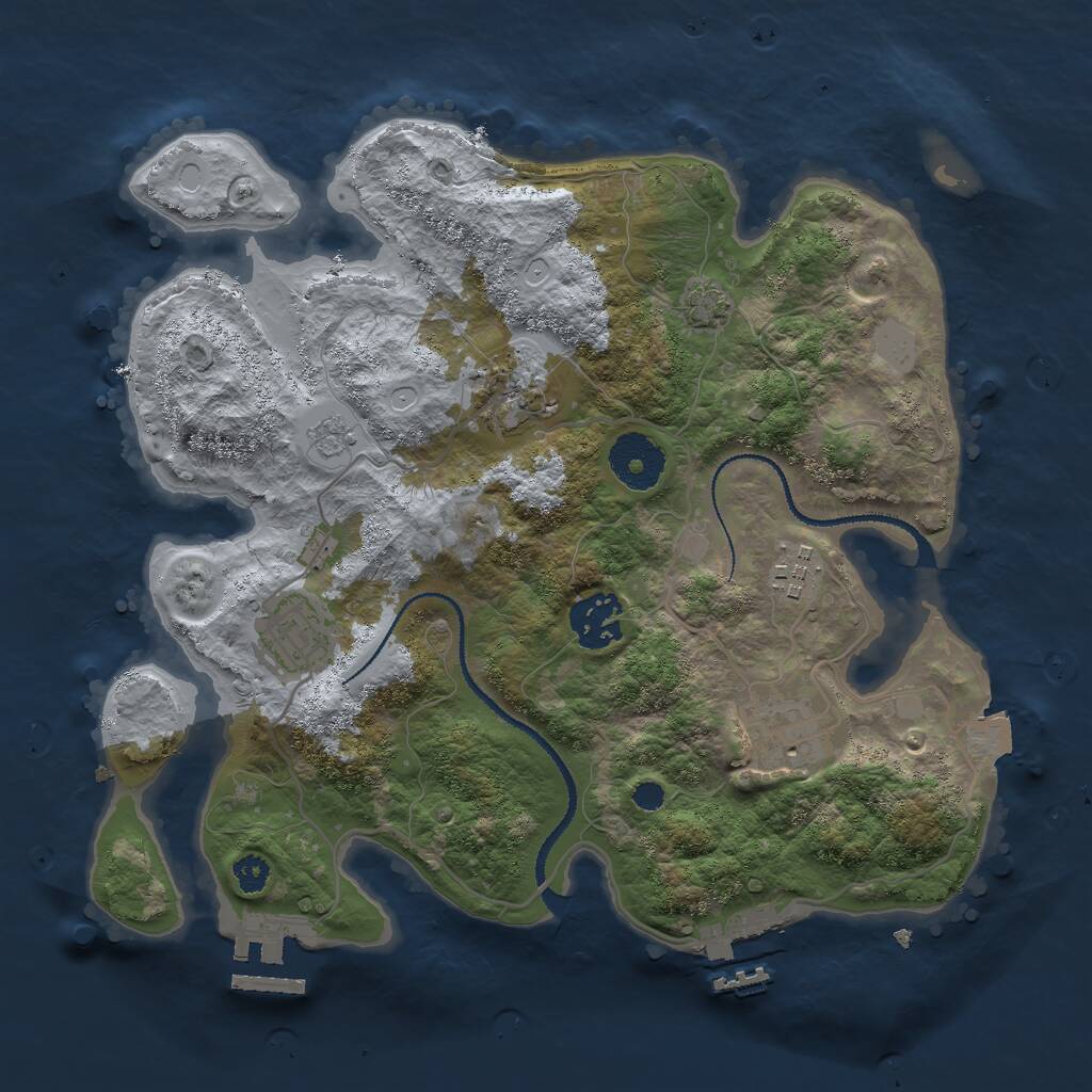 Rust Map: Procedural Map, Size: 3000, Seed: 513456, 10 Monuments