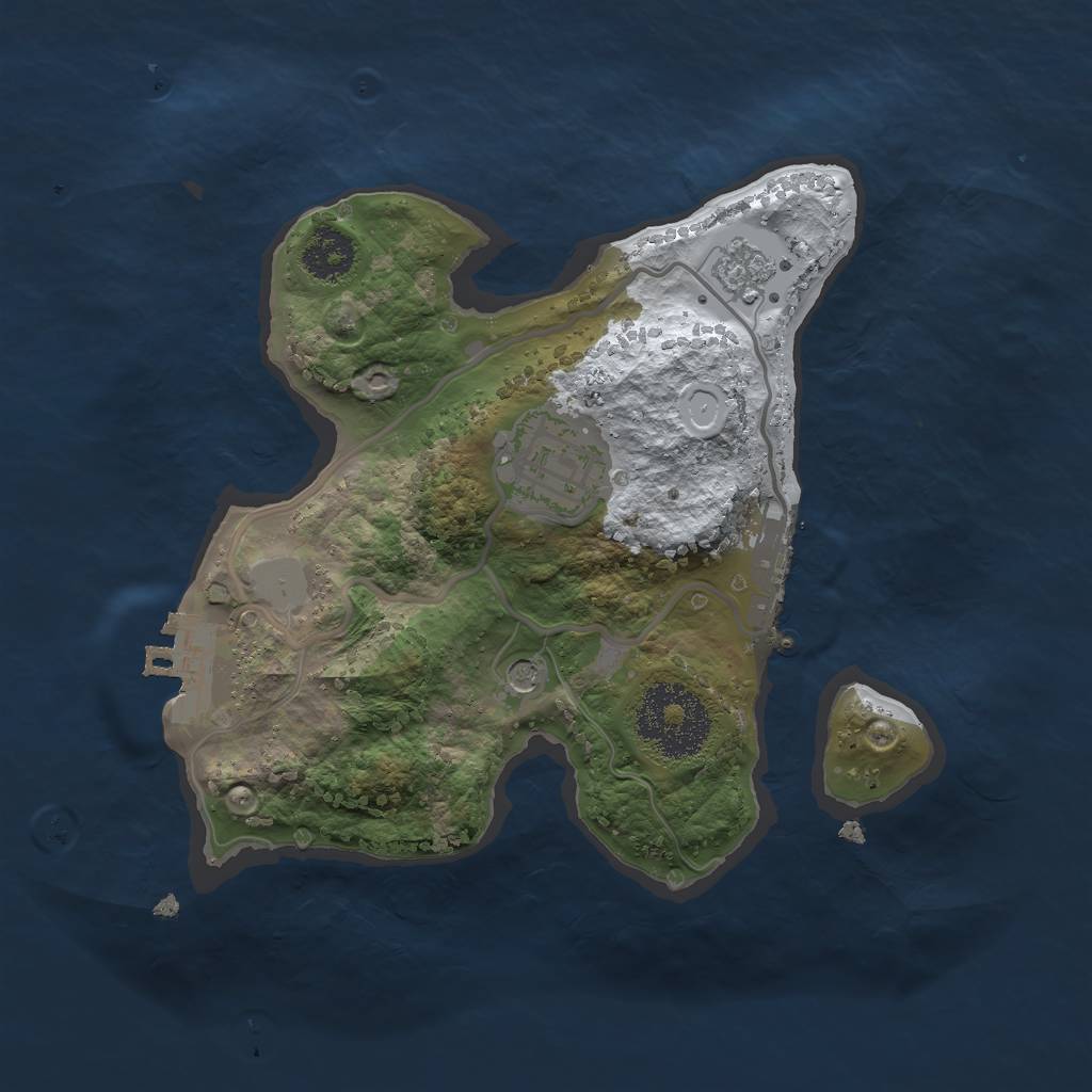 Rust Map: Procedural Map, Size: 2200, Seed: 858434, 10 Monuments
