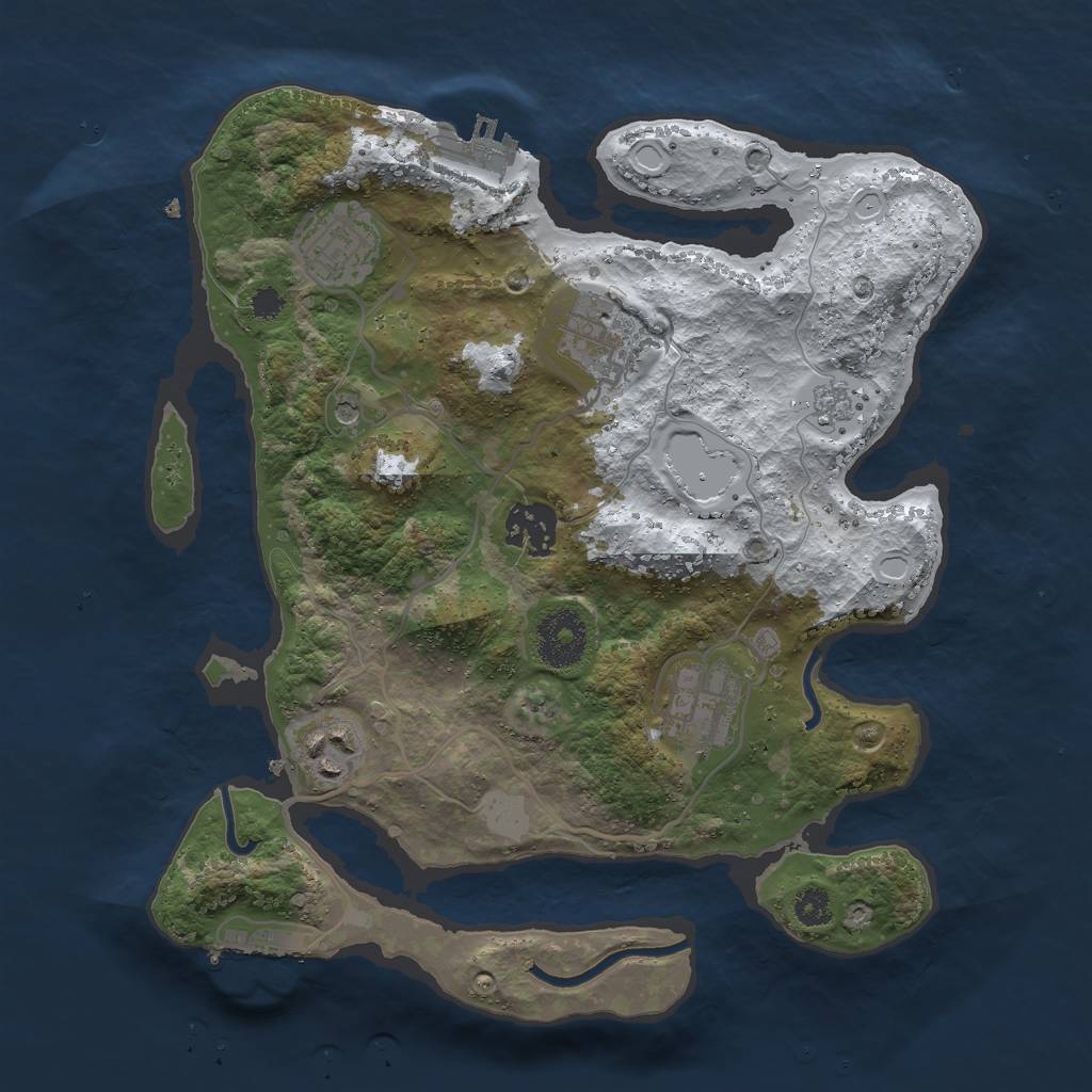 Rust Map: Procedural Map, Size: 3000, Seed: 8092019, 14 Monuments