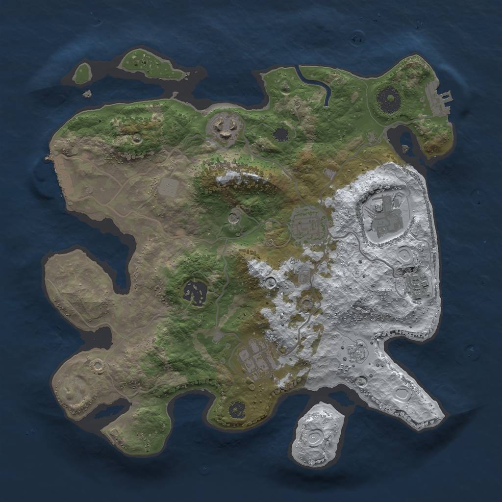 Rust Map: Procedural Map, Size: 3000, Seed: 1040150266, 15 Monuments