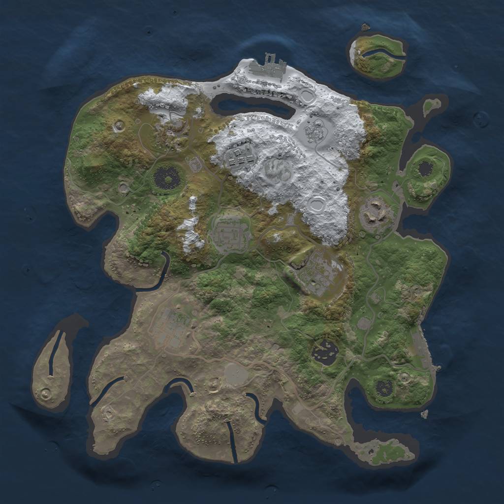 Rust Map: Procedural Map, Size: 3000, Seed: 1642405167, 15 Monuments