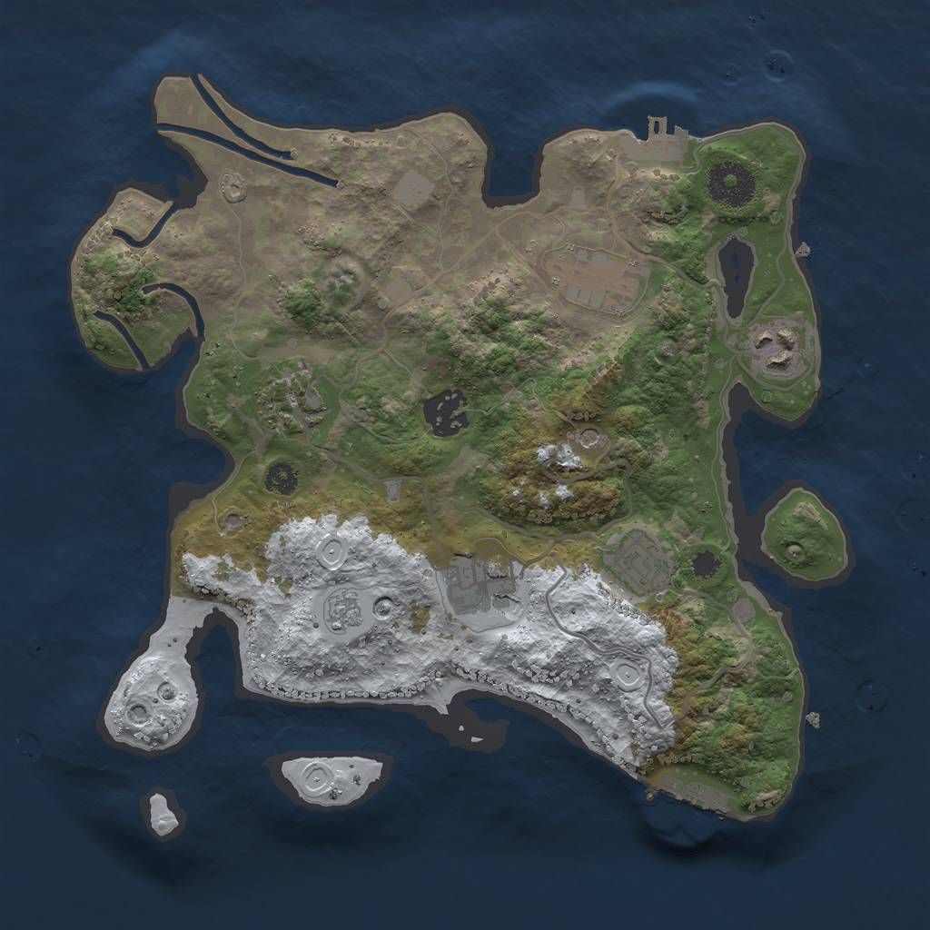 Rust Map: Procedural Map, Size: 3000, Seed: 402116061, 15 Monuments