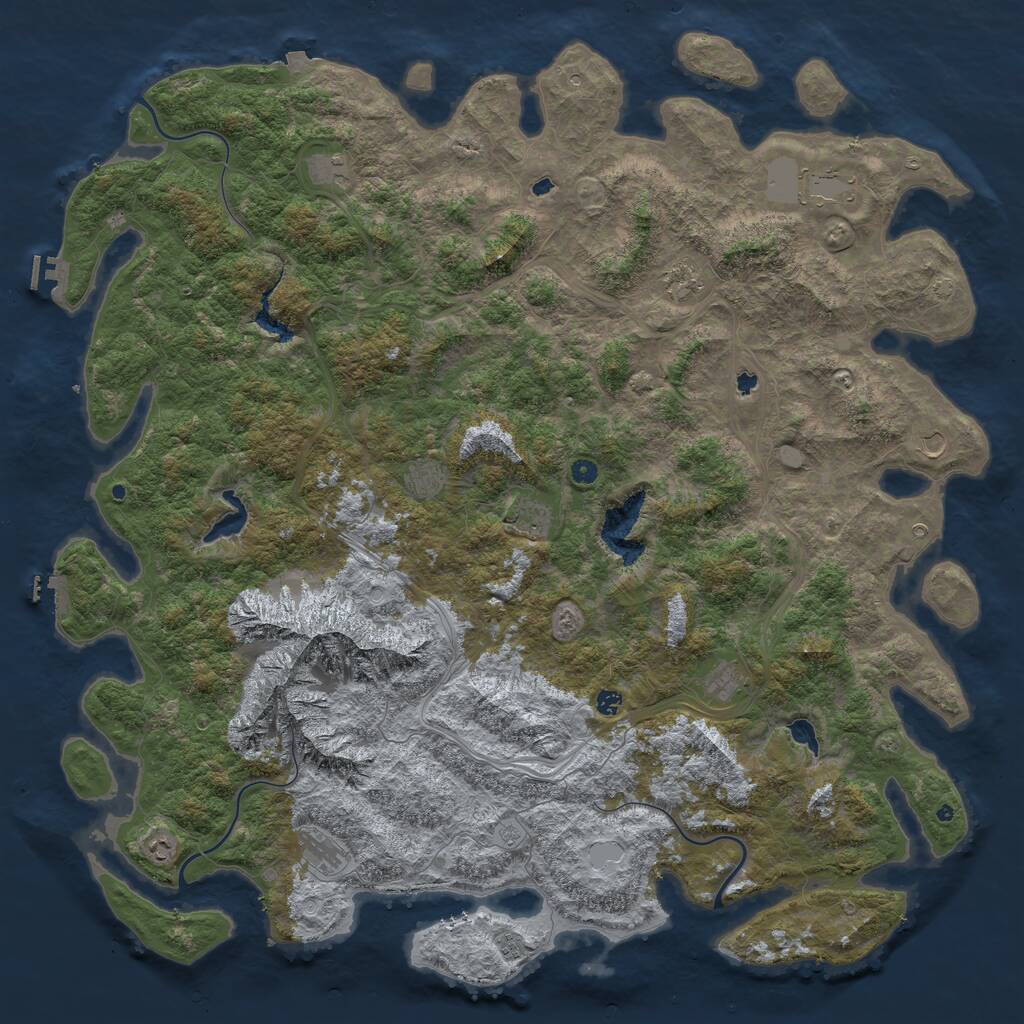 Rust Map: Procedural Map, Size: 6000, Seed: 489000, 17 Monuments