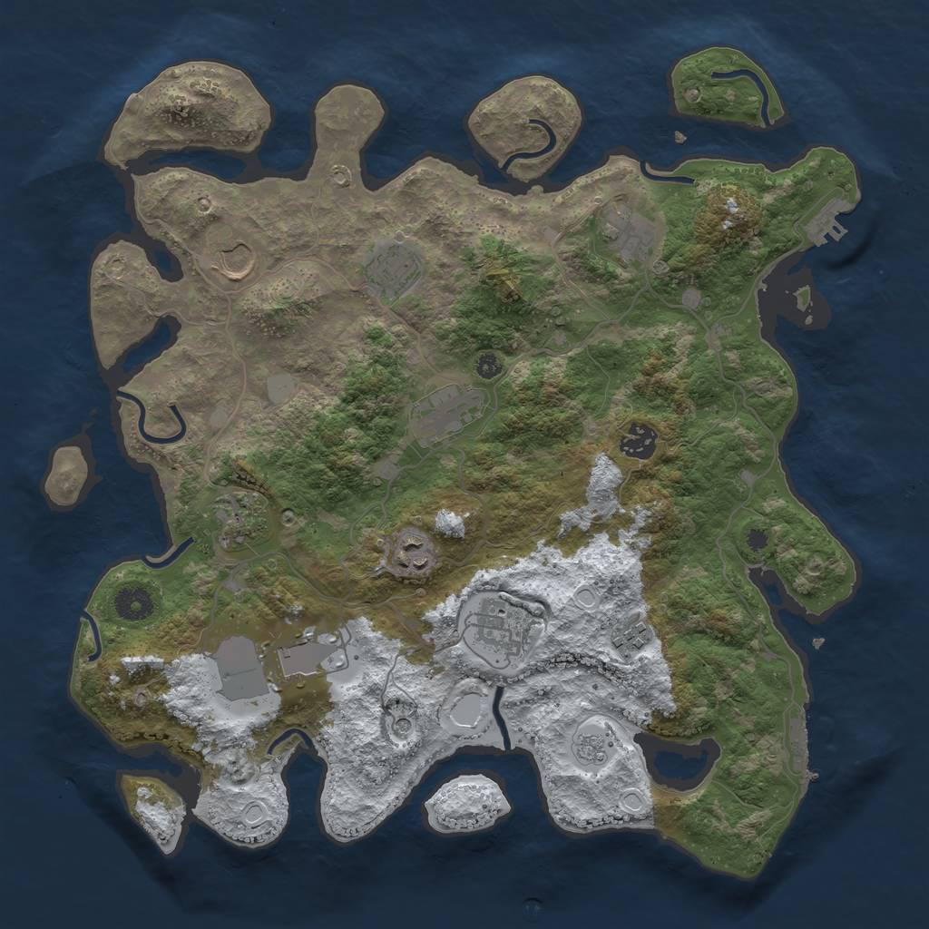 Rust Map: Procedural Map, Size: 3800, Seed: 1806292600, 19 Monuments
