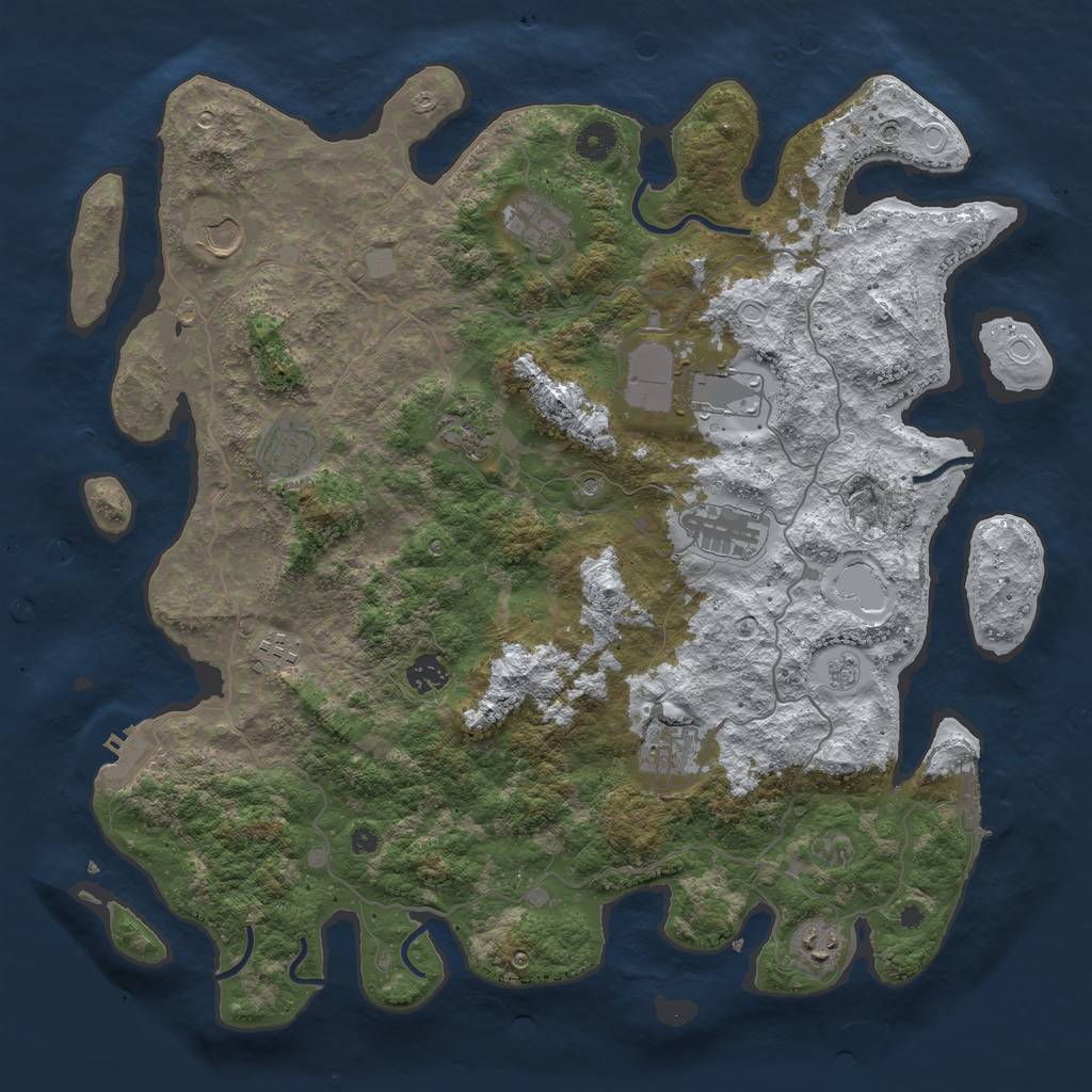 Rust Map: Procedural Map, Size: 4200, Seed: 45824, 19 Monuments