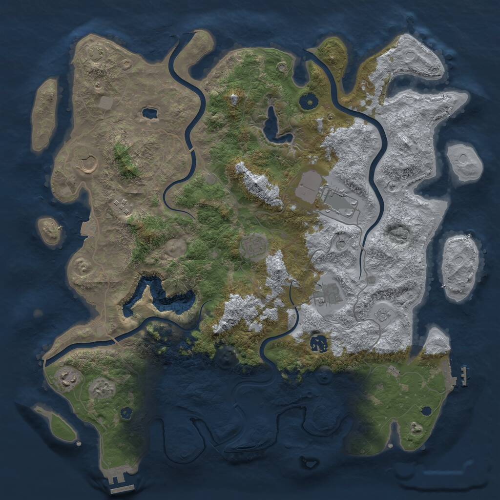 Rust Map: Procedural Map, Size: 4200, Seed: 45824, 13 Monuments