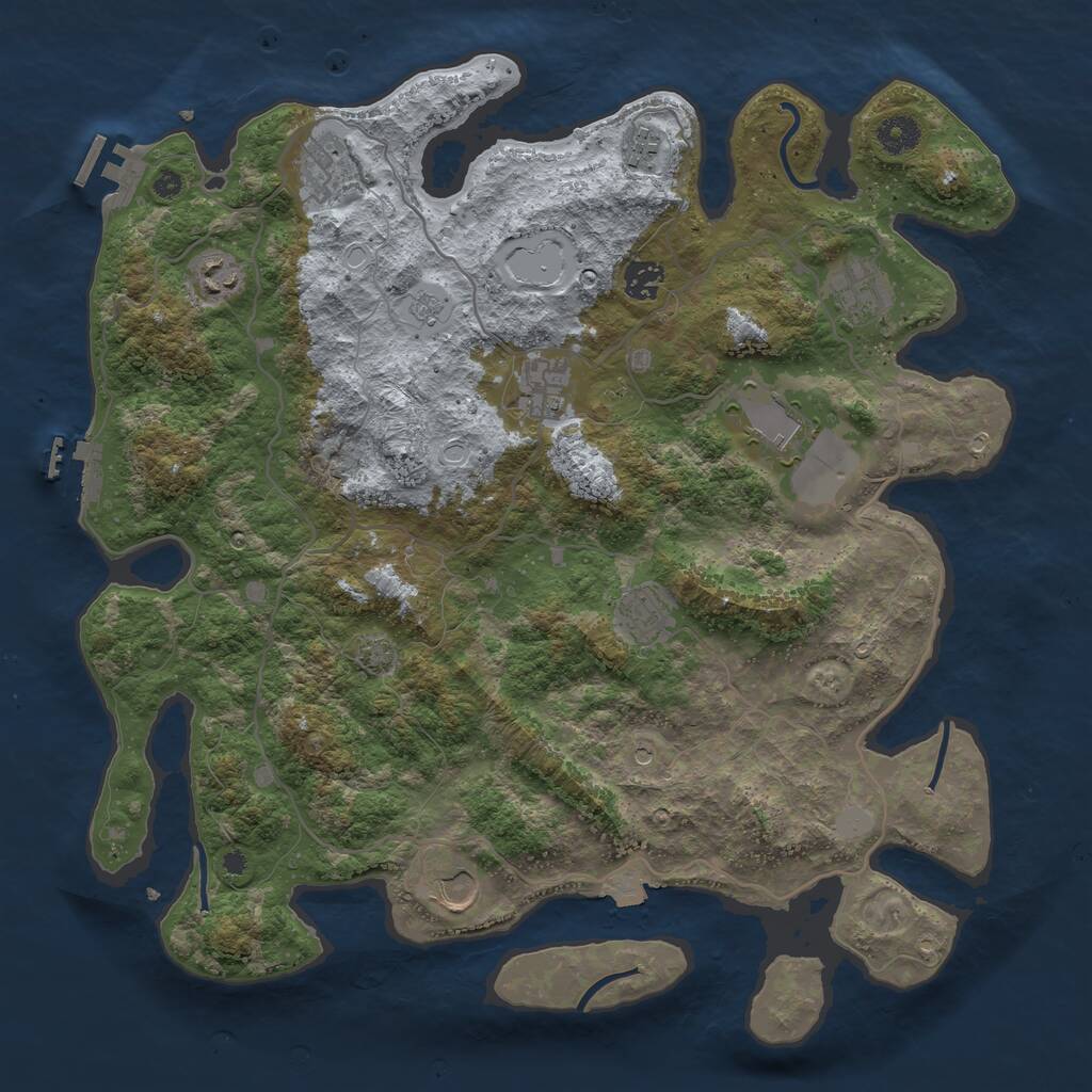 Rust Map: Procedural Map, Size: 4000, Seed: 1677723830, 15 Monuments
