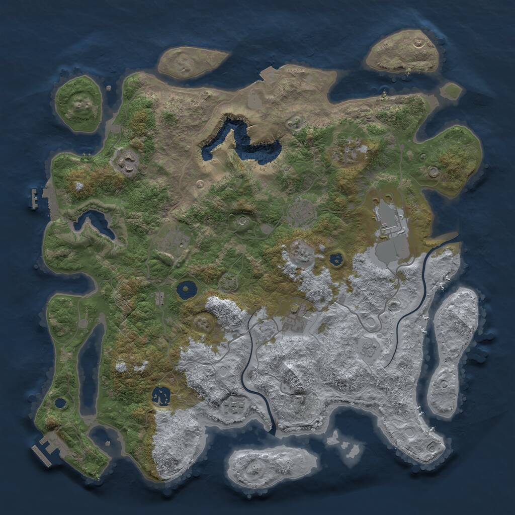 Rust Map: Procedural Map, Size: 4000, Seed: 54684684, 14 Monuments