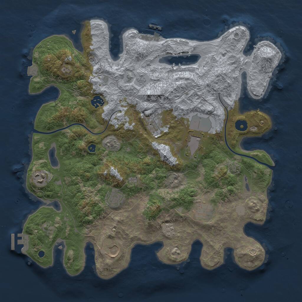 Rust Map: Procedural Map, Size: 3750, Seed: 313464851, 14 Monuments
