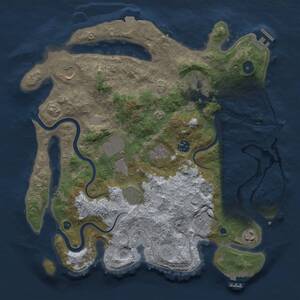 Thumbnail Rust Map: Procedural Map, Size: 3700, Seed: 1766353242, 15 Monuments