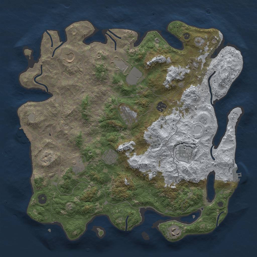 Rust Map: Procedural Map, Size: 4000, Seed: 1860996273, 19 Monuments
