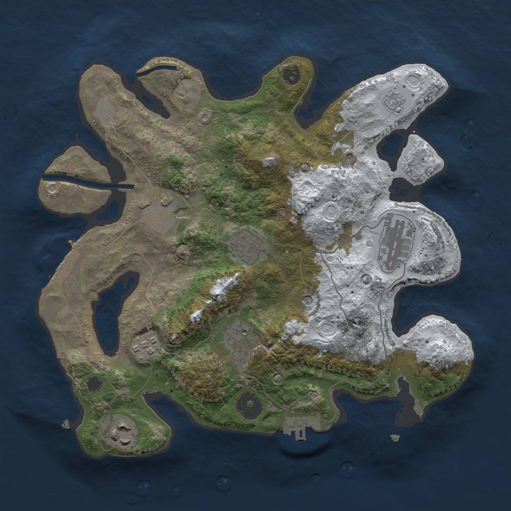 Rust Map: Procedural Map, Size: 3000, Seed: 737650627, 15 Monuments