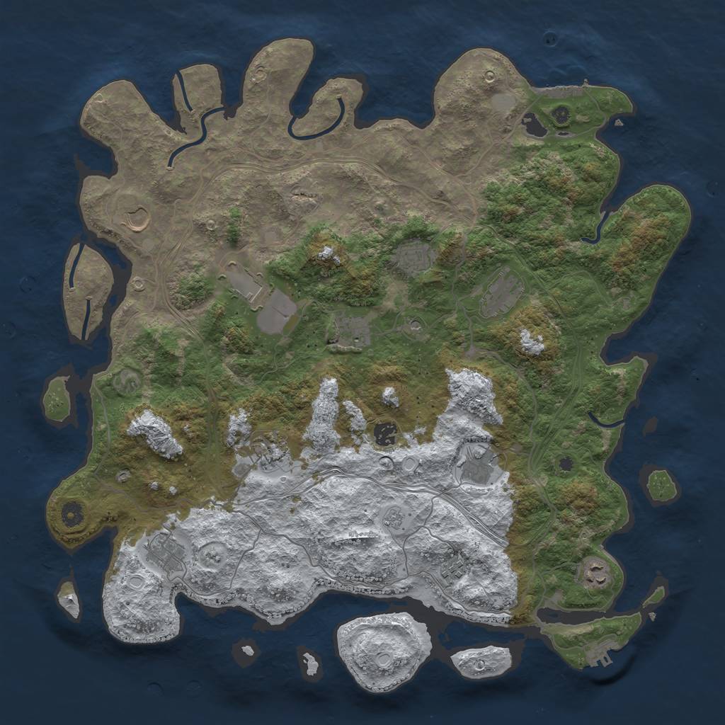 Rust Map: Procedural Map, Size: 4500, Seed: 220205022, 20 Monuments