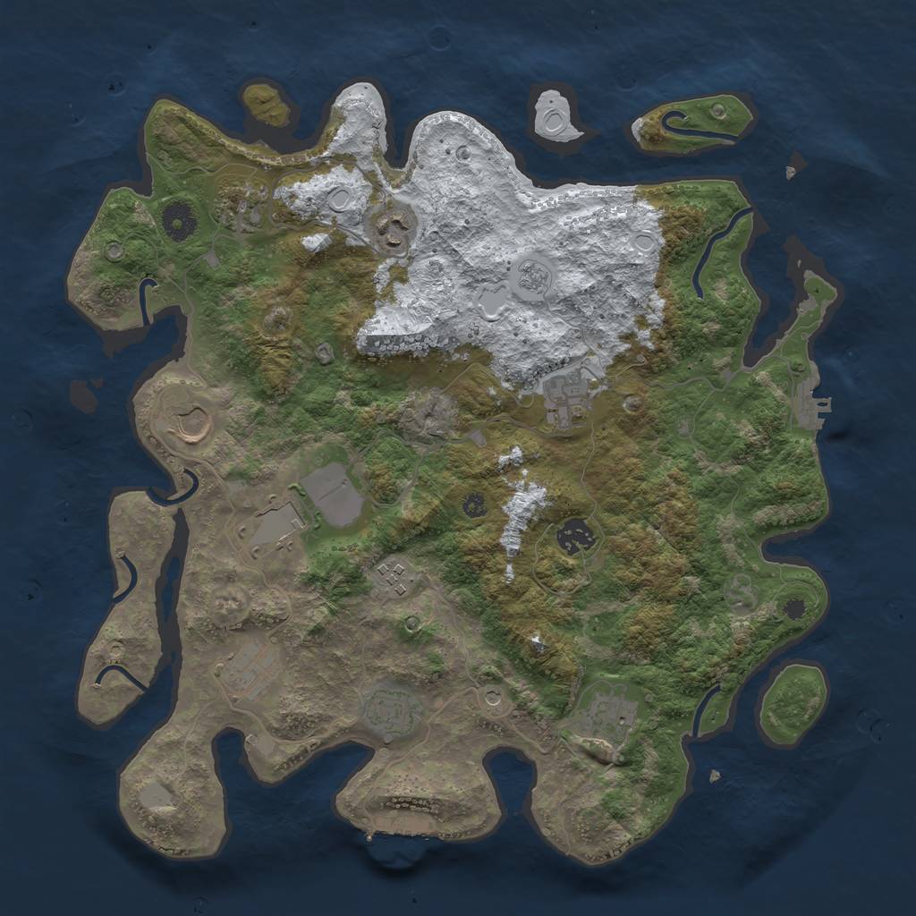 Rust Map: Procedural Map, Size: 3800, Seed: 92709, 19 Monuments