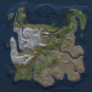 Thumbnail Rust Map: Procedural Map, Size: 3500, Seed: 1466528620, 14 Monuments