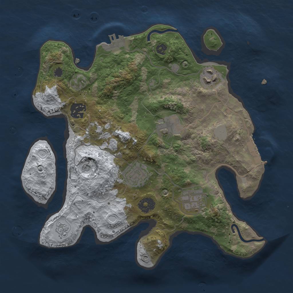 Rust Map: Procedural Map, Size: 2750, Seed: 2436782, 14 Monuments