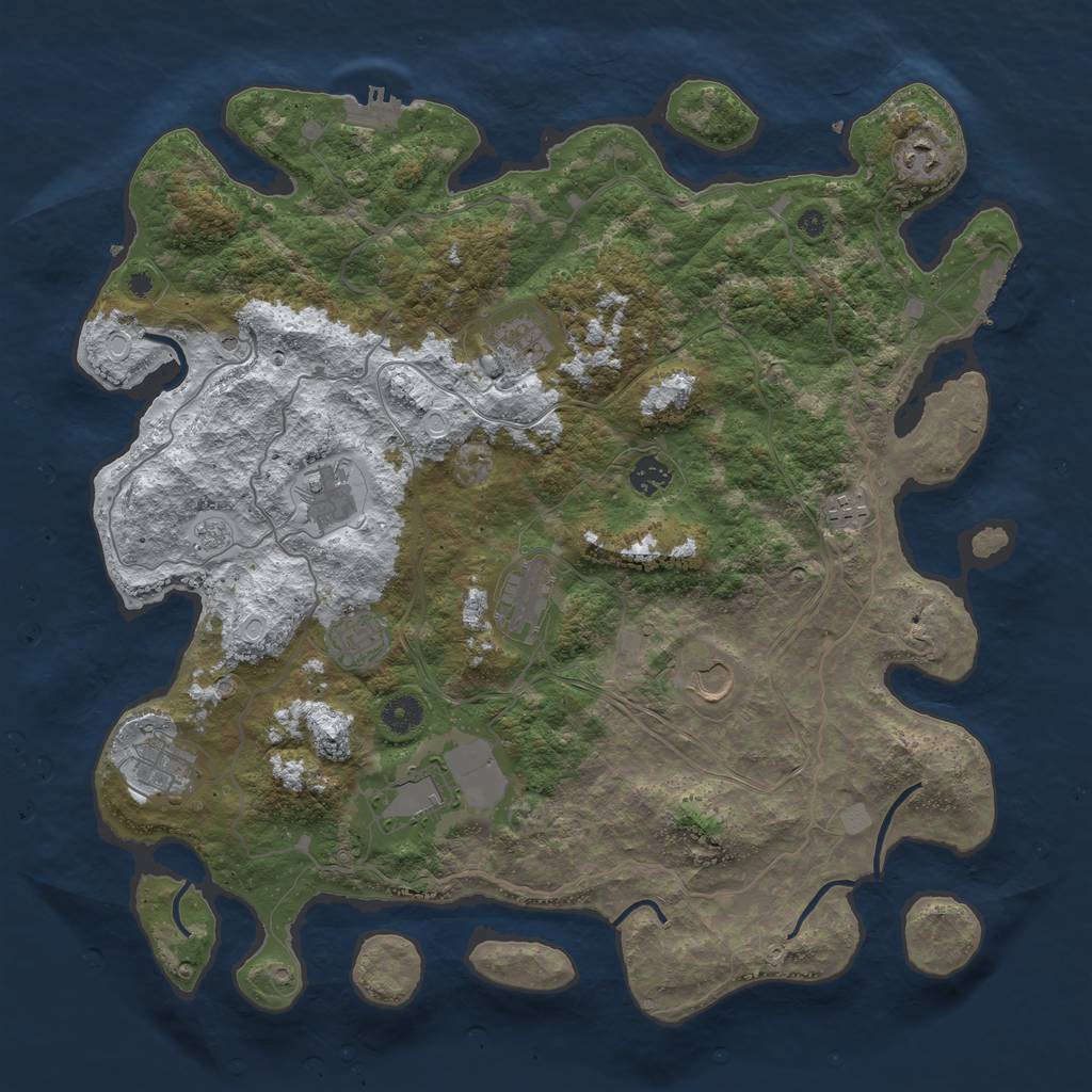 Rust Map: Procedural Map, Size: 4250, Seed: 3486489, 19 Monuments