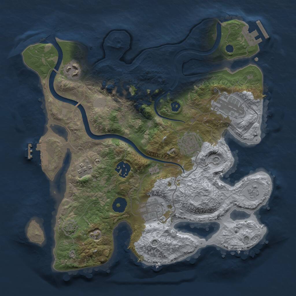 Rust Map: Procedural Map, Size: 3000, Seed: 14819508, 12 Monuments