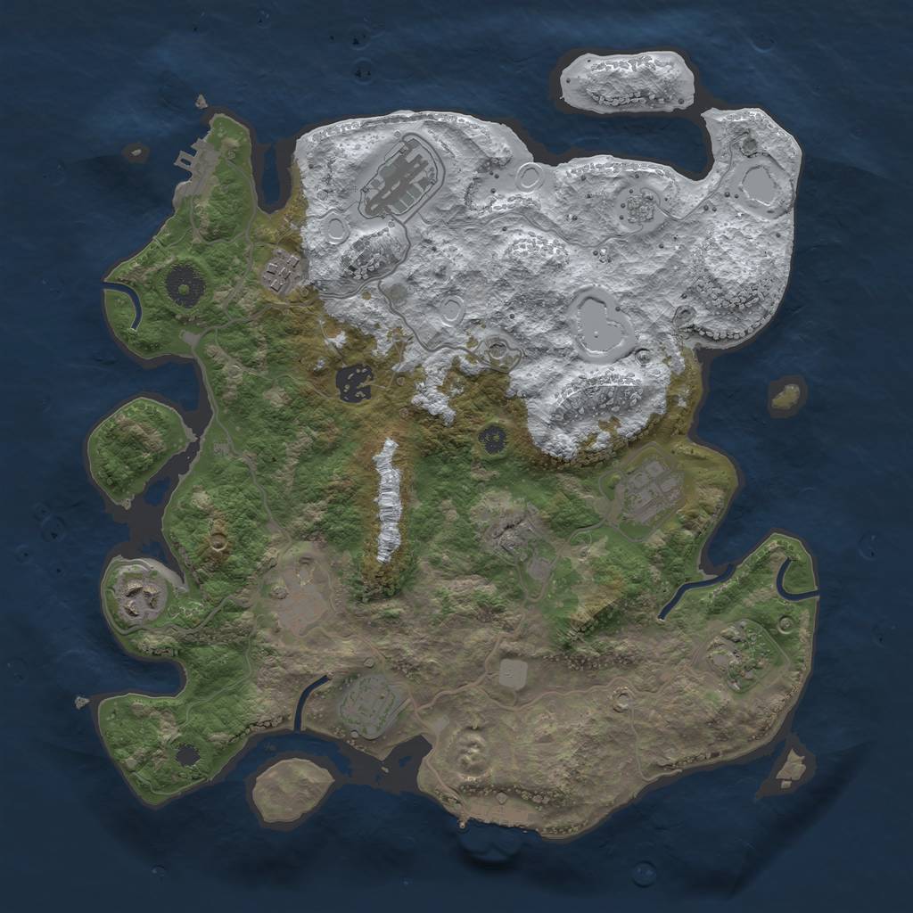 Rust Map: Procedural Map, Size: 3459, Seed: 13825, 17 Monuments