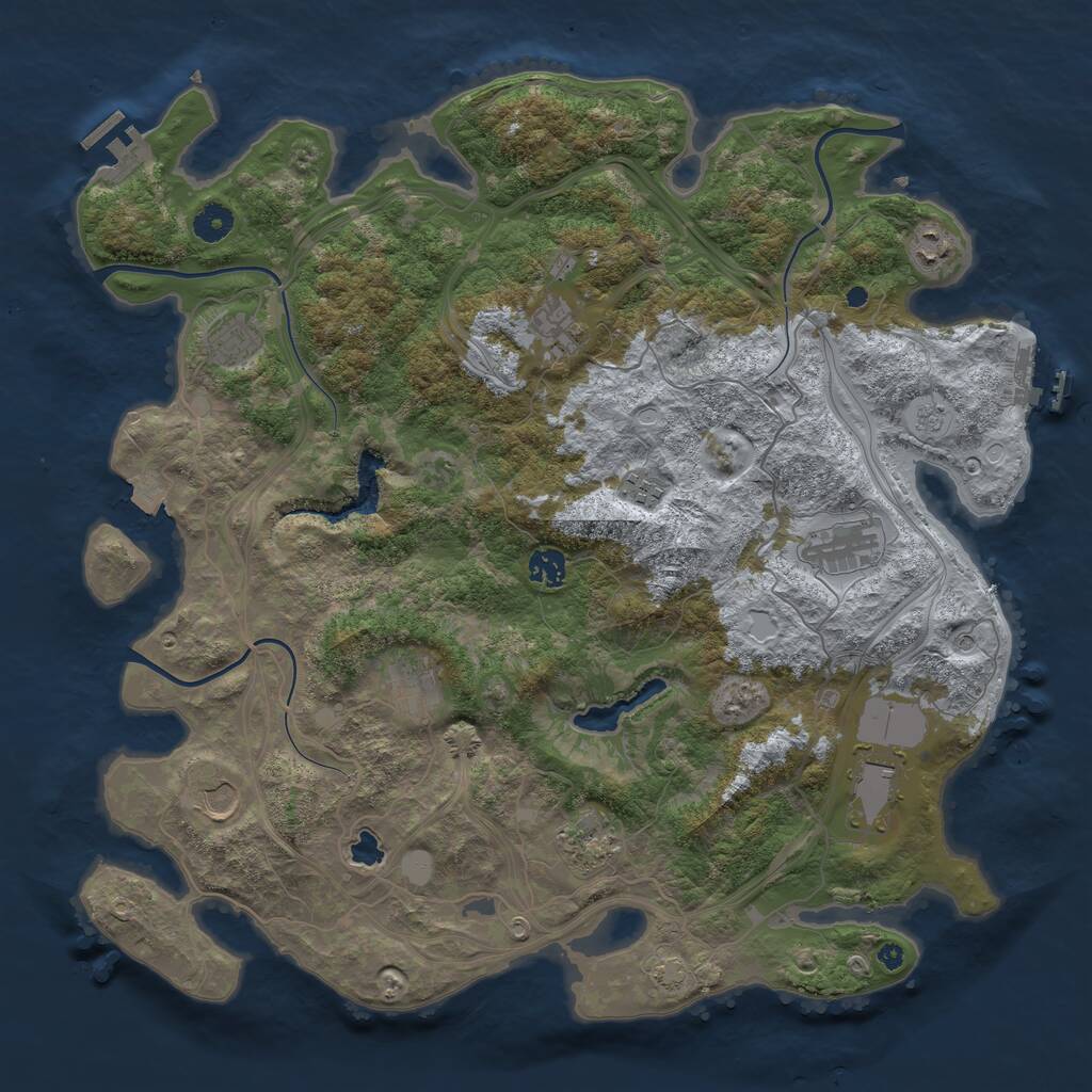 Rust Map: Procedural Map, Size: 4250, Seed: 141188156, 16 Monuments