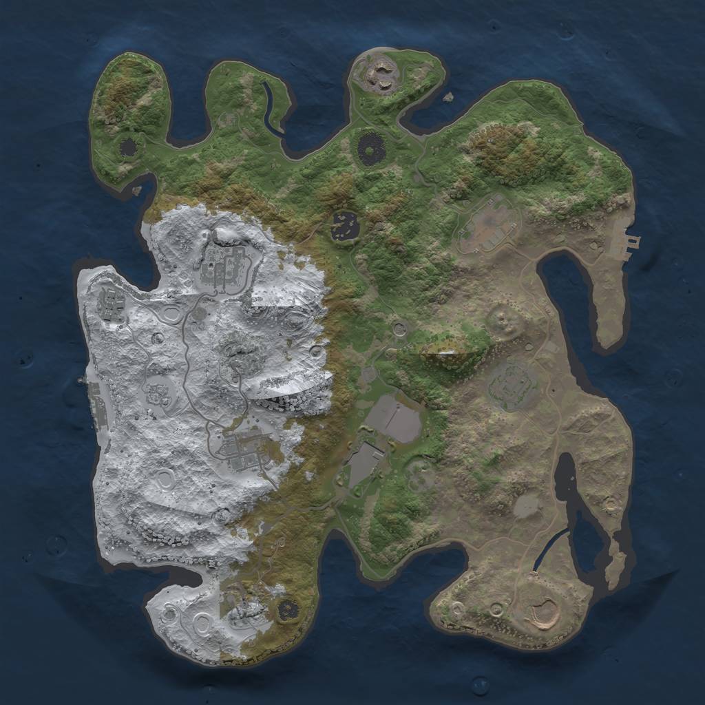 Rust Map: Procedural Map, Size: 3500, Seed: 47328, 19 Monuments