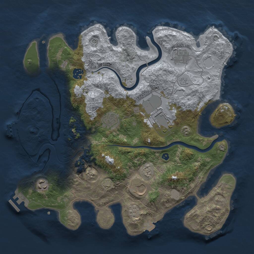 Rust Map: Procedural Map, Size: 3500, Seed: 7508778, 13 Monuments