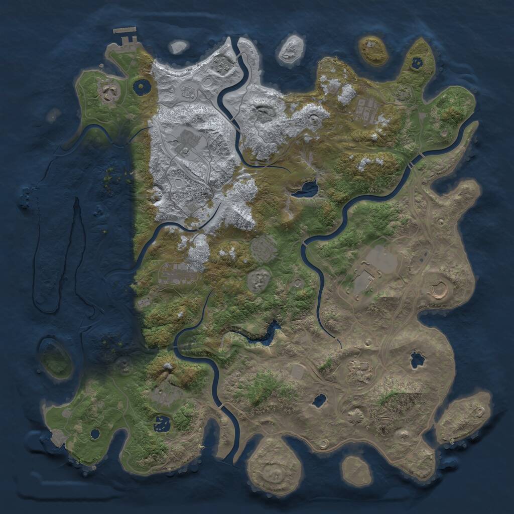 Rust Map: Procedural Map, Size: 4500, Seed: 13923, 17 Monuments