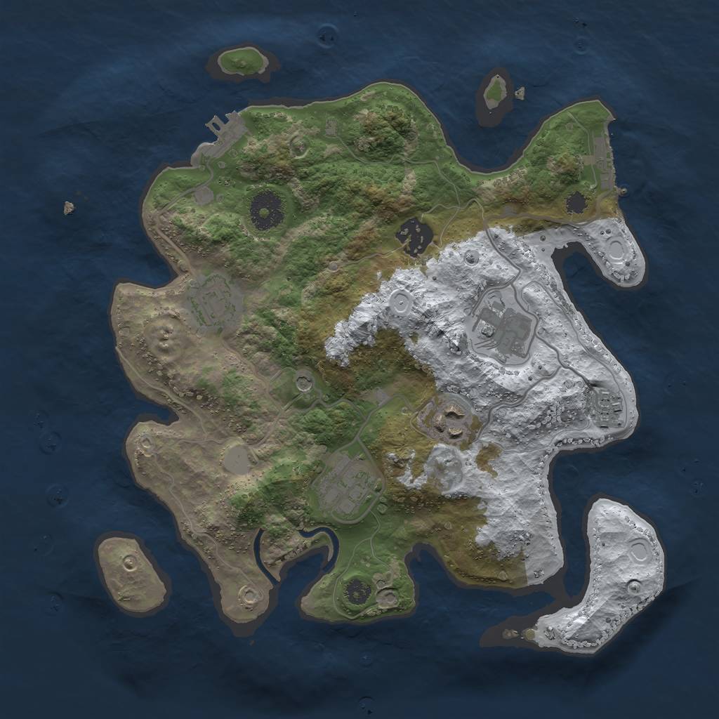 Rust Map: Procedural Map, Size: 3000, Seed: 168857478, 14 Monuments