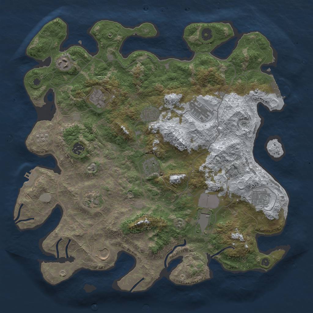 Rust Map: Procedural Map, Size: 4000, Seed: 792269966, 19 Monuments