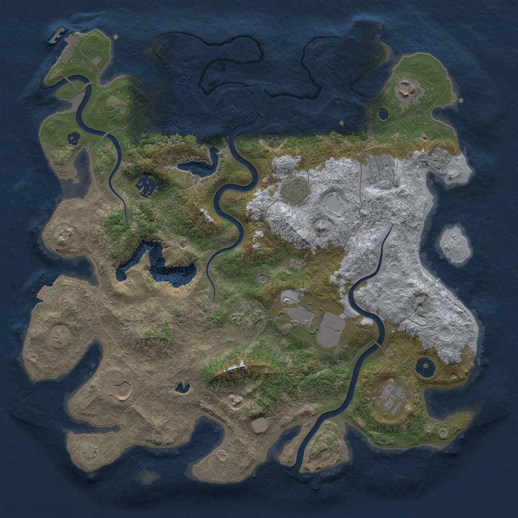 Rust Map: Procedural Map, Size: 4000, Seed: 792269966, 14 Monuments