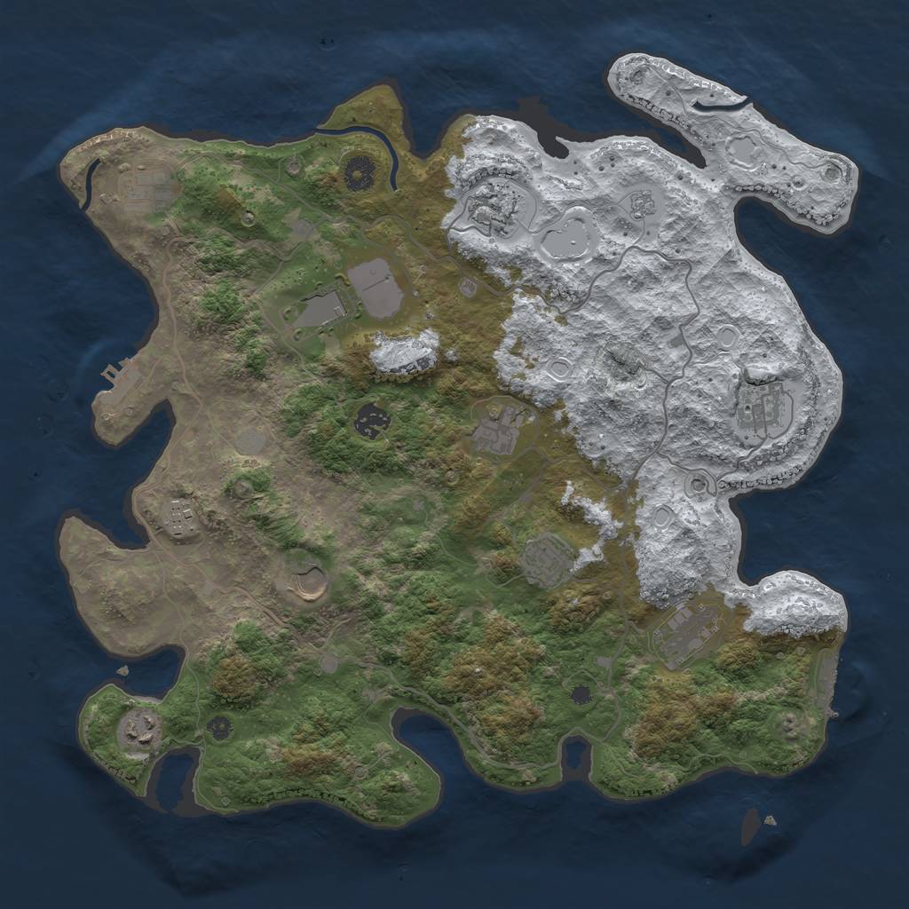 Rust Map: Procedural Map, Size: 4000, Seed: 1632576252, 20 Monuments