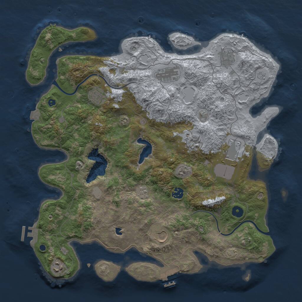 Rust Map: Procedural Map, Size: 4000, Seed: 988832, 15 Monuments