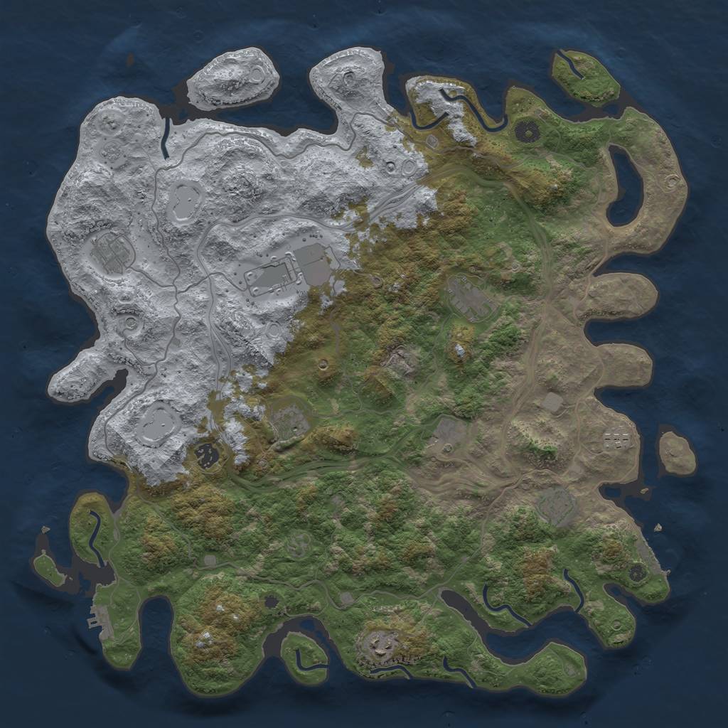 Rust Map: Procedural Map, Size: 4550, Seed: 1667666665, 18 Monuments