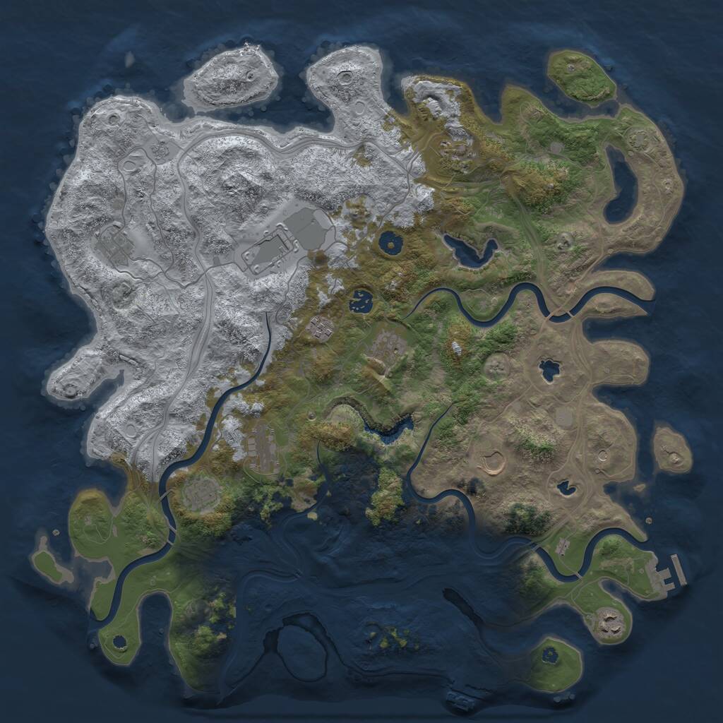Rust Map: Procedural Map, Size: 4550, Seed: 1667666665, 16 Monuments