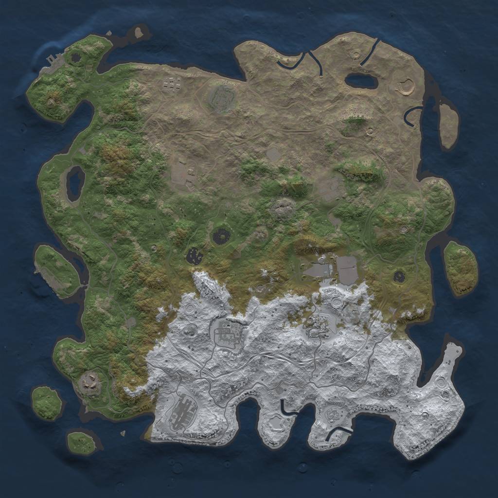 Rust Map: Procedural Map, Size: 4500, Seed: 454766630, 20 Monuments