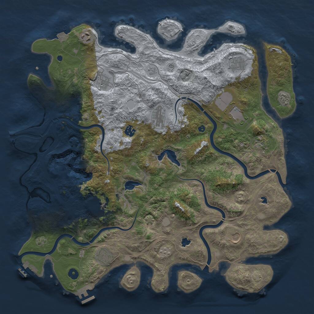 Rust Map: Procedural Map, Size: 4500, Seed: 478683664, 17 Monuments