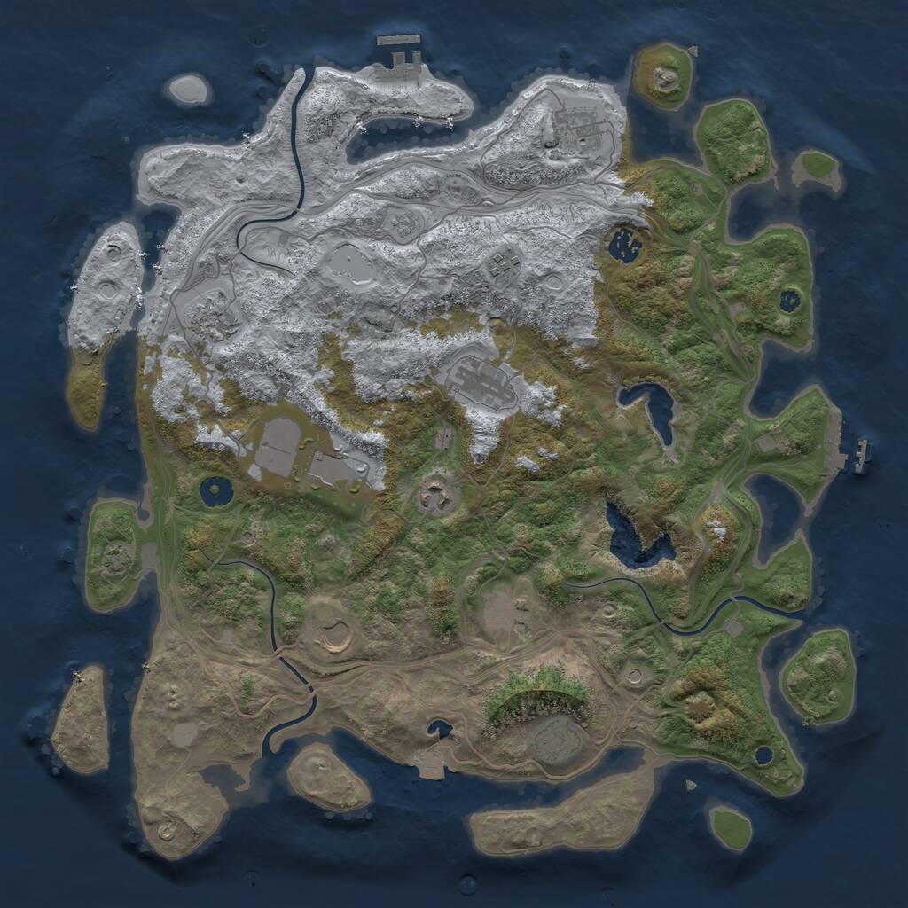Rust Map: Procedural Map, Size: 4250, Seed: 1561385042, 16 Monuments