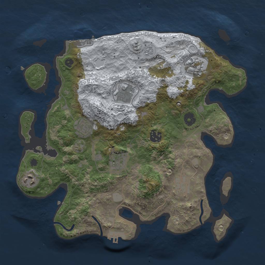 Rust Map: Procedural Map, Size: 3200, Seed: 2004, 15 Monuments