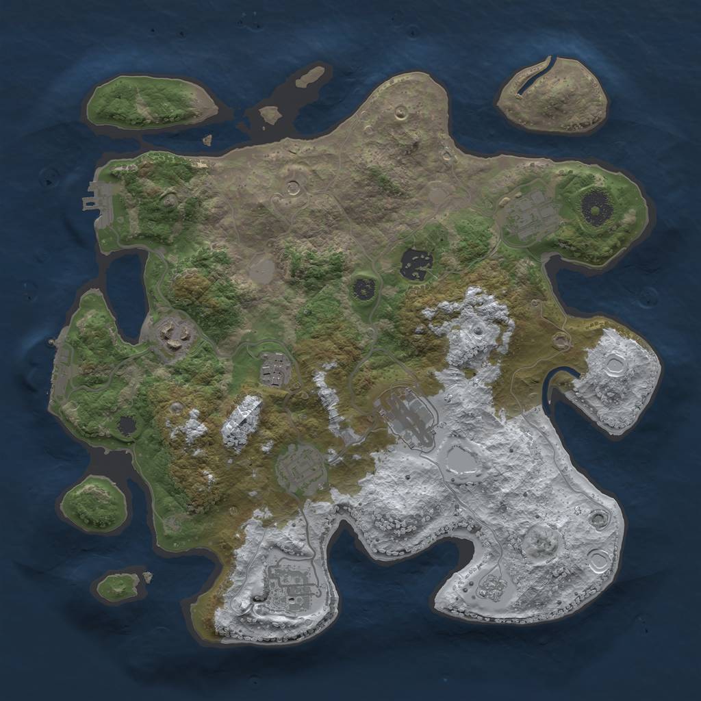 Rust Map: Procedural Map, Size: 3250, Seed: 980281054, 16 Monuments