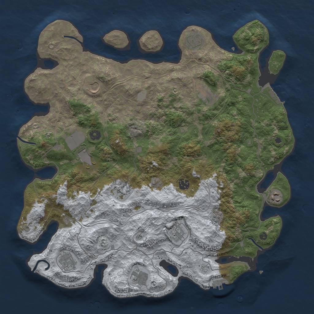 Rust Map: Procedural Map, Size: 4250, Seed: 1894748659, 20 Monuments
