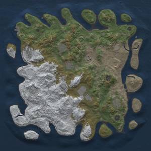 Thumbnail Rust Map: Procedural Map, Size: 4200, Seed: 6969, 18 Monuments