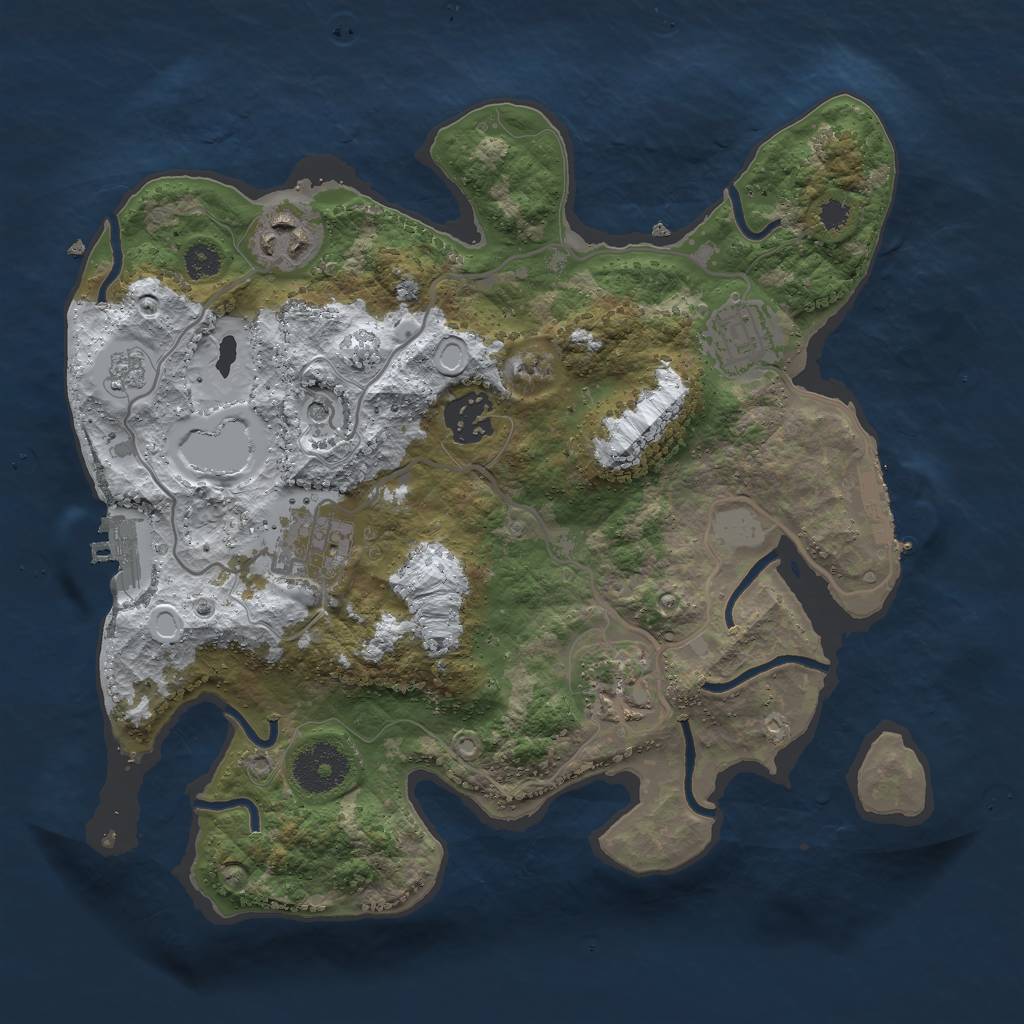 Rust Map: Procedural Map, Size: 3000, Seed: 267029, 14 Monuments