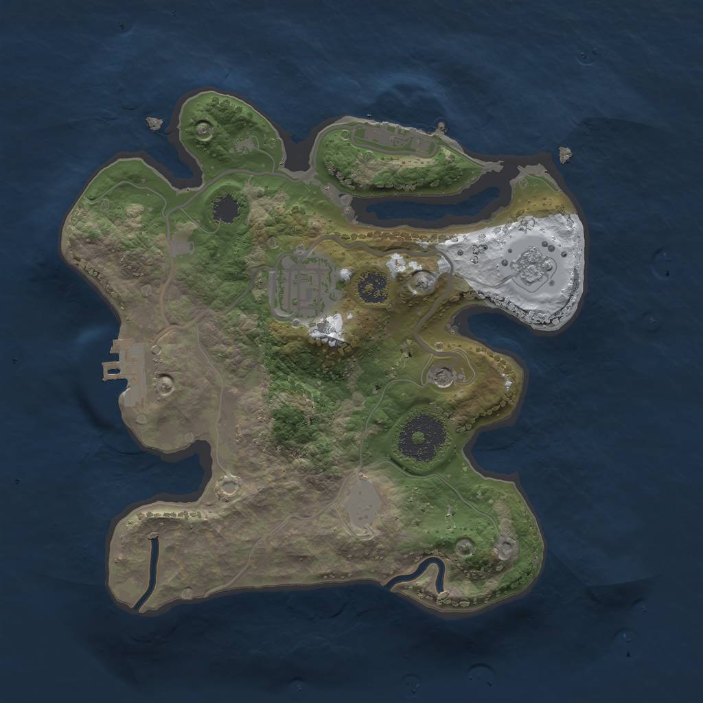 Rust Map: Procedural Map, Size: 2300, Seed: 1312, 10 Monuments