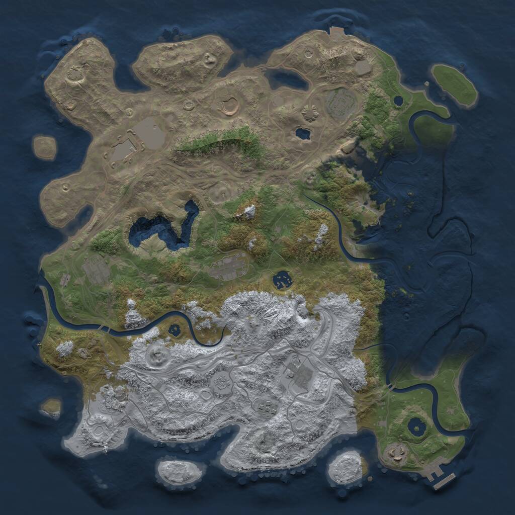 Rust Map: Procedural Map, Size: 4250, Seed: 1177960985, 16 Monuments